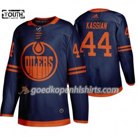 Edmonton Oilers Zack Kassian 44 Adidas 2019-2020 Blauw Authentic Shirt - Kinderen